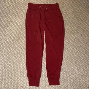 Dark Red Fabric Dress Pants